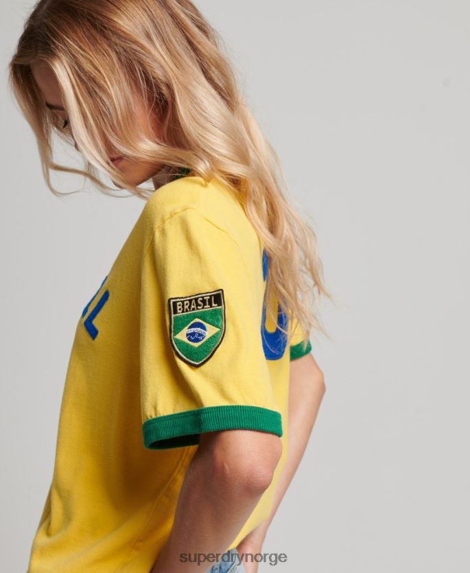 Superdry gul klær 86P46D2828 ringspunnet fotball brazil matchday t-skjorte kvinner