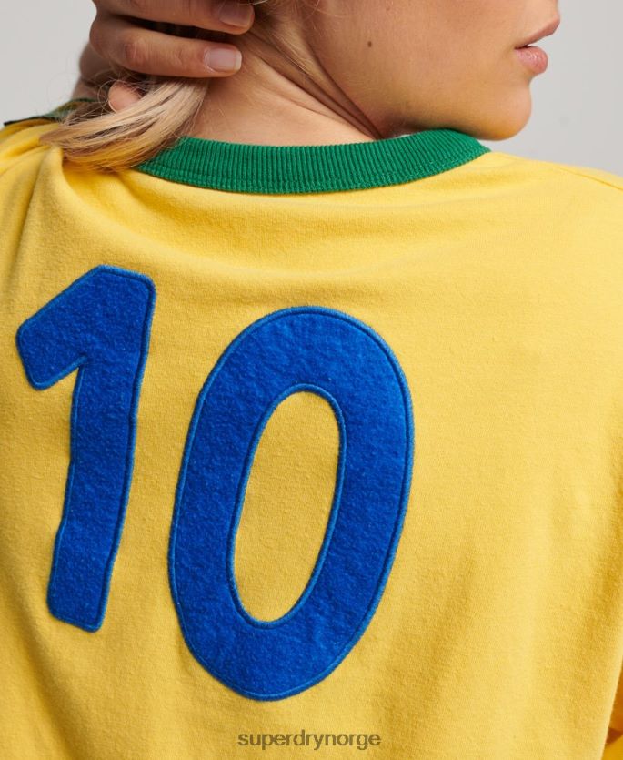Superdry gul klær 86P46D2828 ringspunnet fotball brazil matchday t-skjorte kvinner