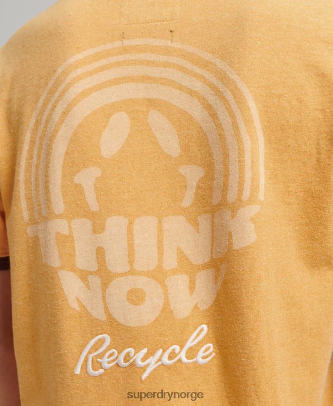 Superdry gul klær 86P46D6241 resirkulert ringer t-skjorte kvinner