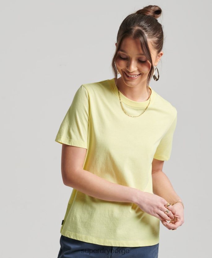 Superdry gul klær 86P46D6250 essensiell t-skjorte for studioer i økologisk bomull kvinner