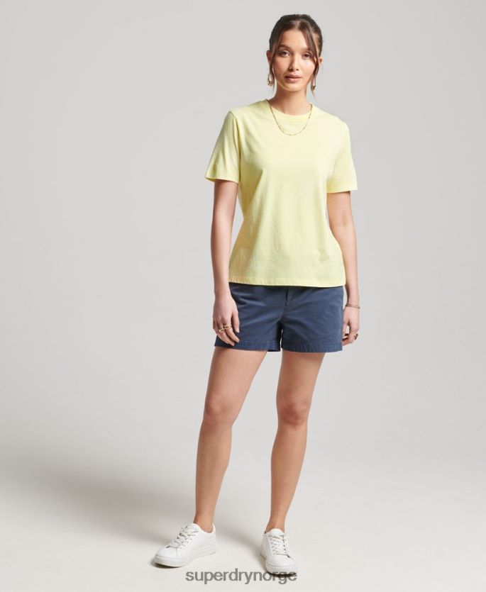 Superdry gul klær 86P46D6250 essensiell t-skjorte for studioer i økologisk bomull kvinner
