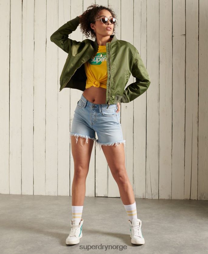 Superdry gul klær 86P46D6263 core logo cali t-skjorte kvinner