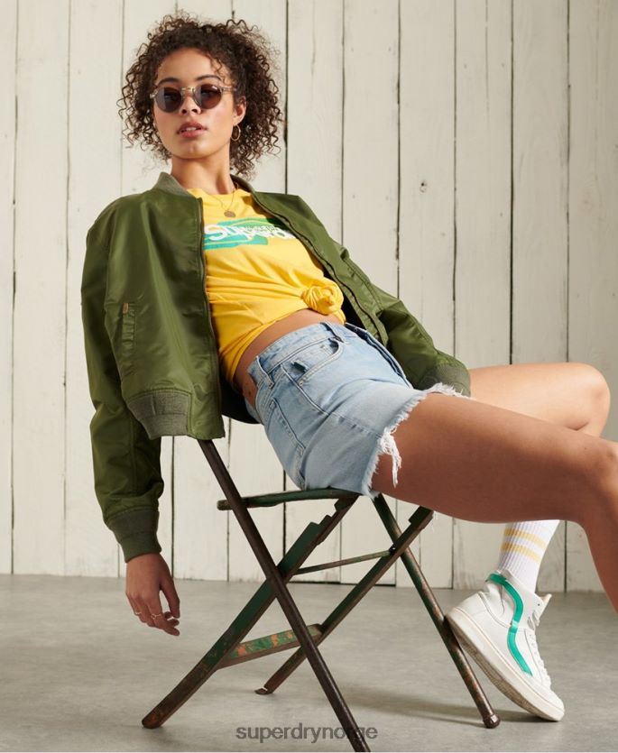 Superdry gul klær 86P46D6263 core logo cali t-skjorte kvinner