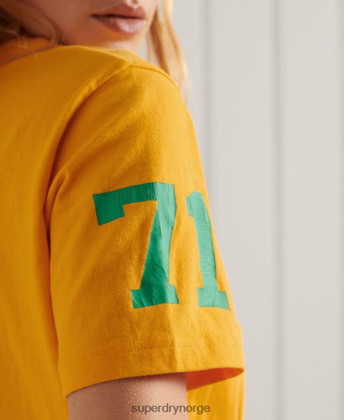 Superdry gull klær 86P46D2795 kollegial atletisk union t-skjorte kvinner