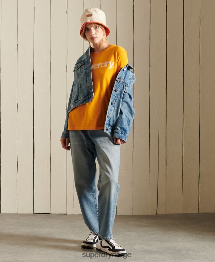 Superdry gull klær 86P46D6244 t-skjorte med kjernelogo kvinner