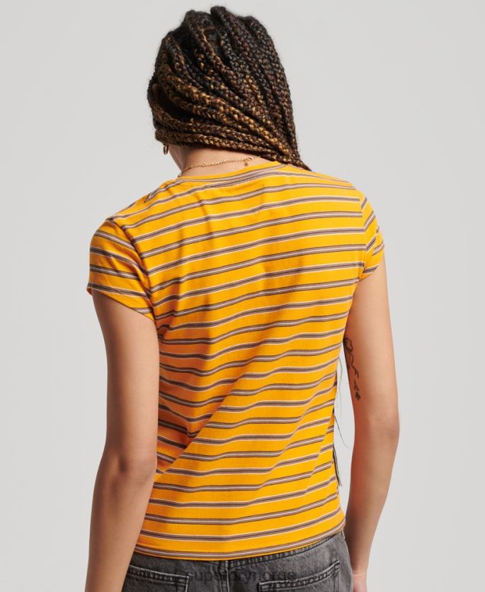 Superdry gull klær 86P46D6252 vintage cropped t-skjorte kvinner