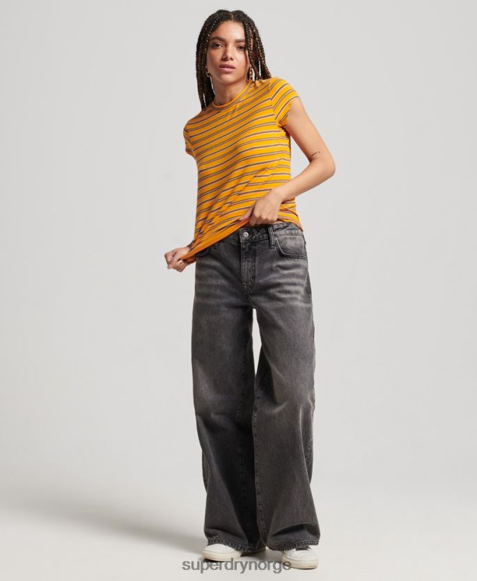 Superdry gull klær 86P46D6252 vintage cropped t-skjorte kvinner