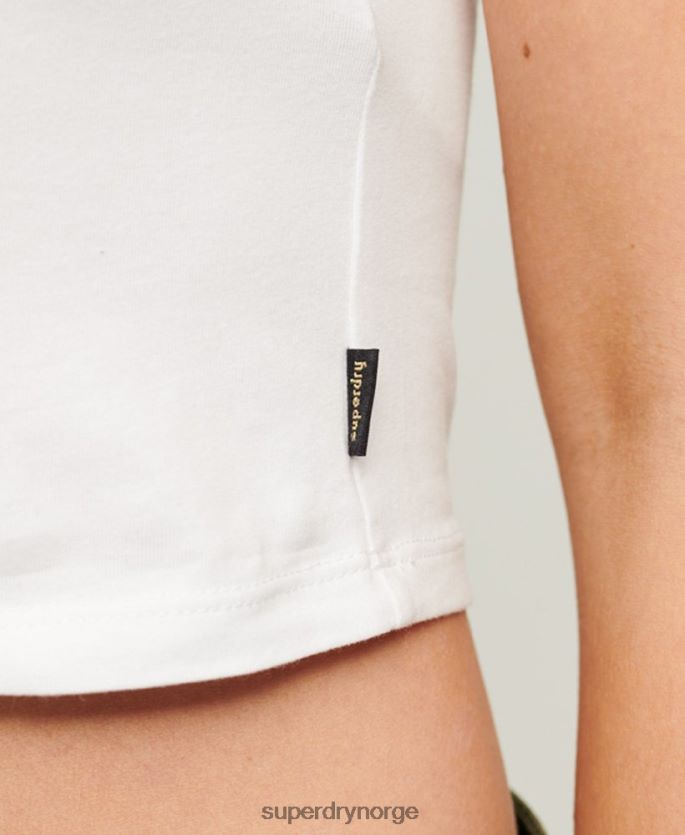 Superdry hvit klær 86P46D2152 beskåret baseball baby t-skjorte kvinner