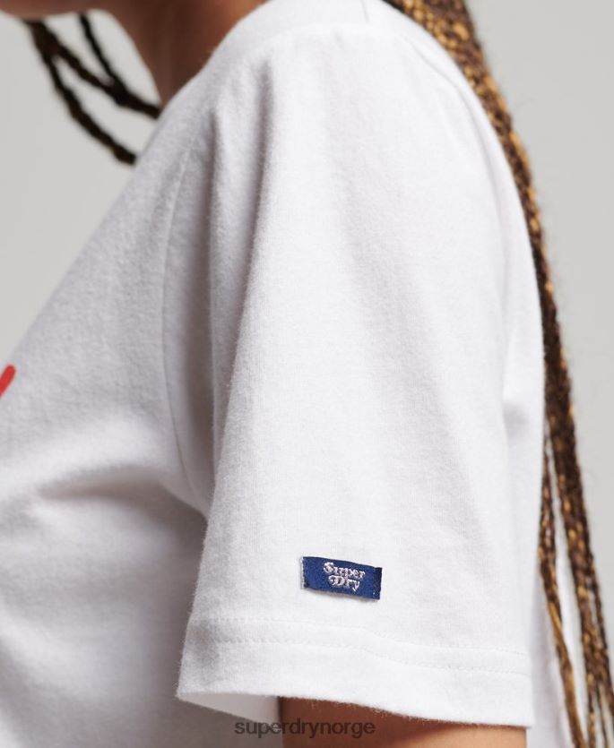 Superdry hvit klær 86P46D2225 vintage scripted infill t-skjorte kvinner