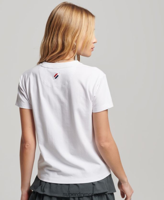 Superdry hvit klær 86P46D2240 grafisk 90-talls t-skjorte kvinner