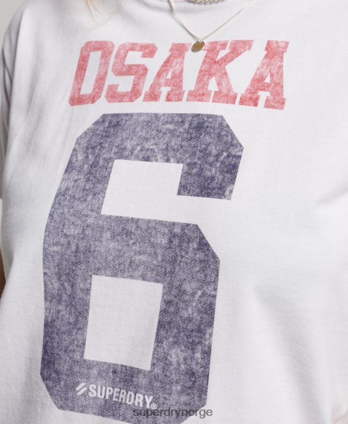 Superdry hvit klær 86P46D2240 grafisk 90-talls t-skjorte kvinner