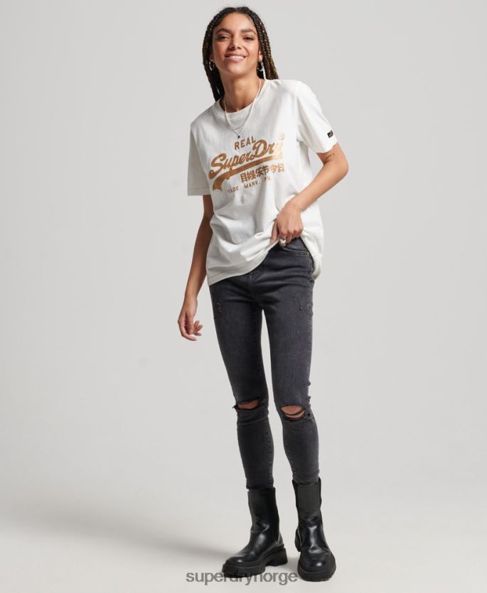 Superdry hvit klær 86P46D2660 vintage logopyntet t-skjorte kvinner