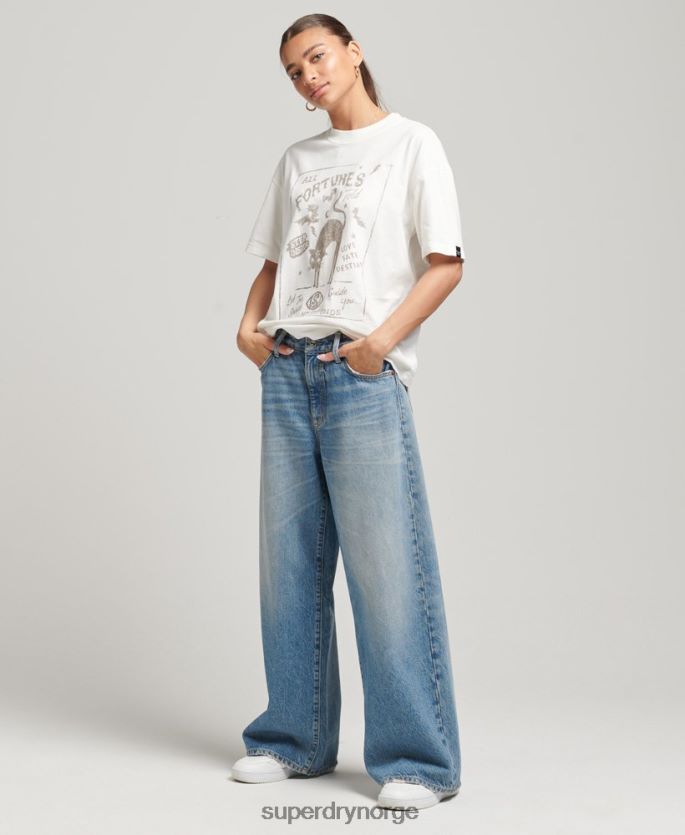 Superdry hvit klær 86P46D2687 vintage himmelsk t-skjorte kvinner