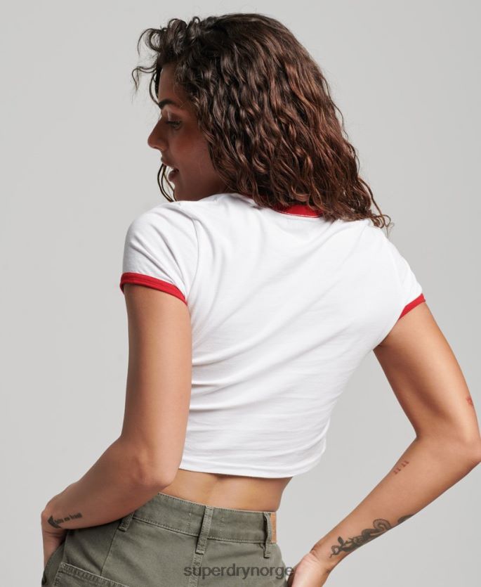 Superdry hvit klær 86P46D2691 ringer-t-skjorte i økologisk bomull kvinner
