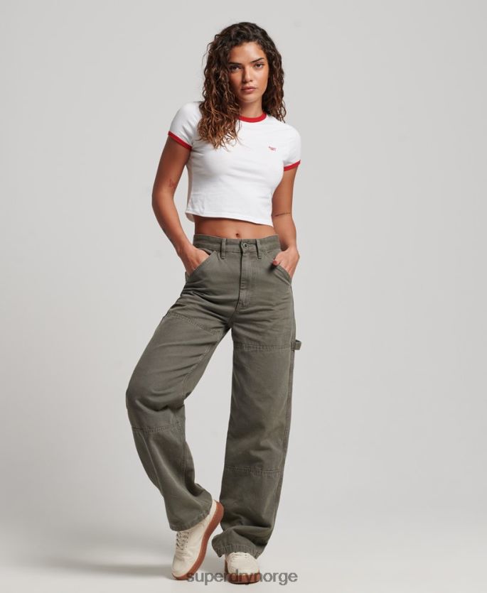 Superdry hvit klær 86P46D2691 ringer-t-skjorte i økologisk bomull kvinner