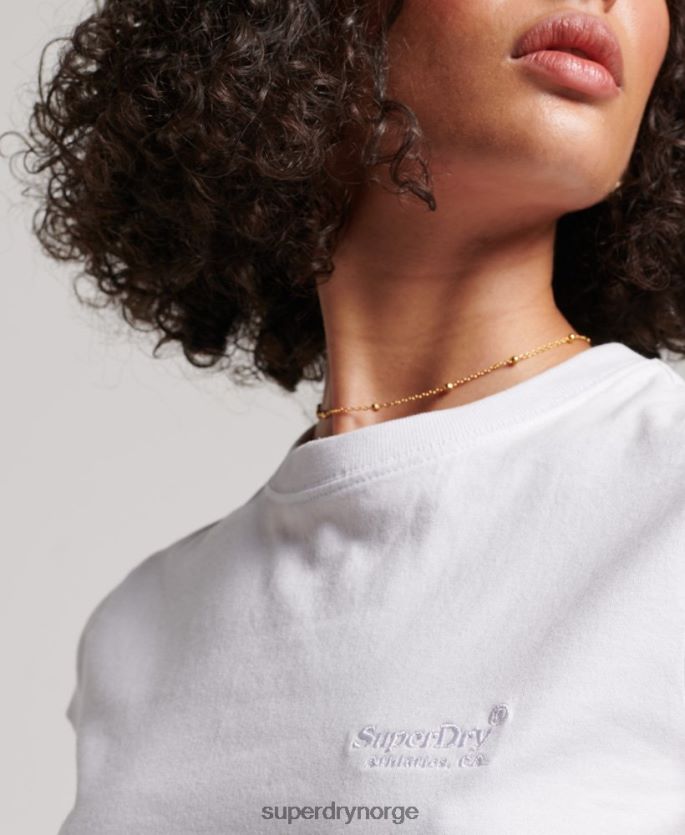 Superdry hvit klær 86P46D2693 vintage t-skjorte med capsermer med logo kvinner
