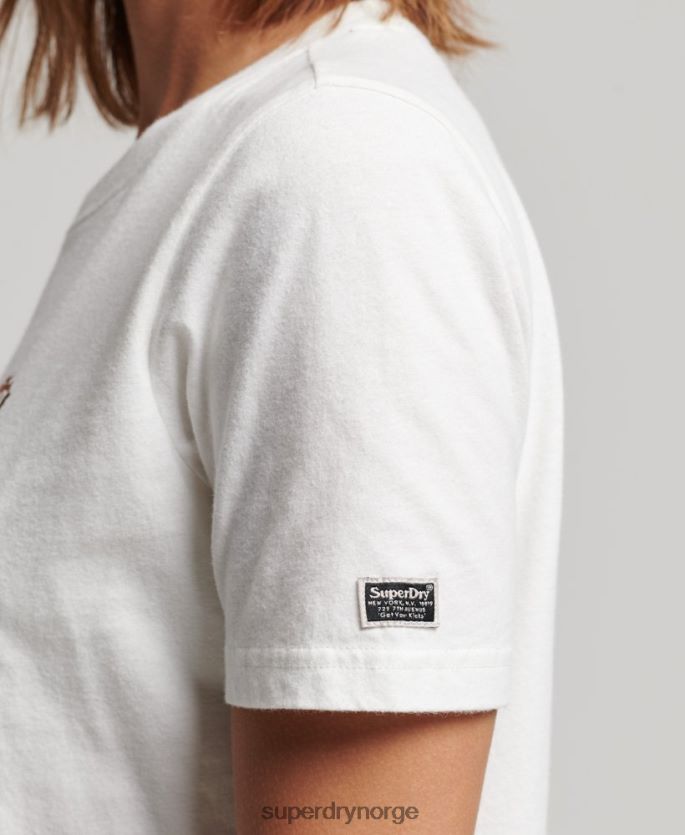 Superdry hvit klær 86P46D2711 vintage utsmykket t-skjorte kvinner
