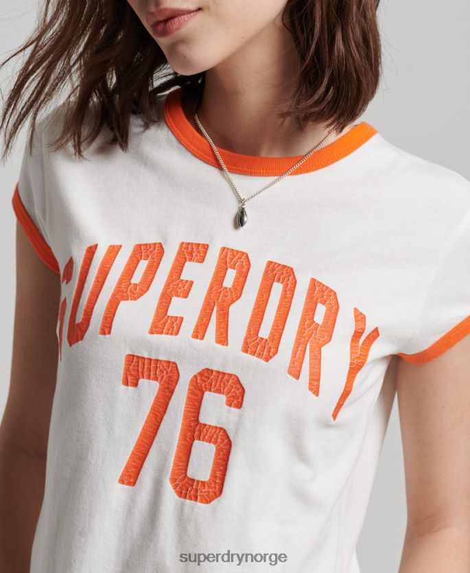 Superdry hvit klær 86P46D2713 vintage atletisk ringer t-skjorte kvinner