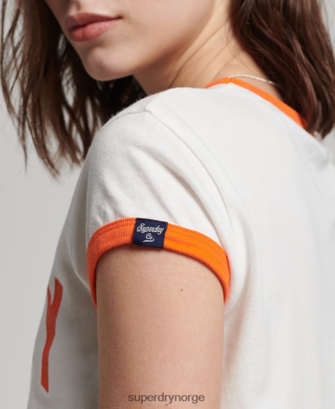 Superdry hvit klær 86P46D2713 vintage atletisk ringer t-skjorte kvinner