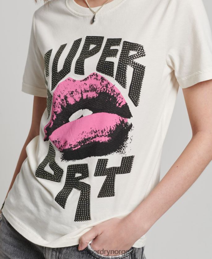 Superdry hvit klær 86P46D2717 lo-fi plakat t-skjorte kvinner
