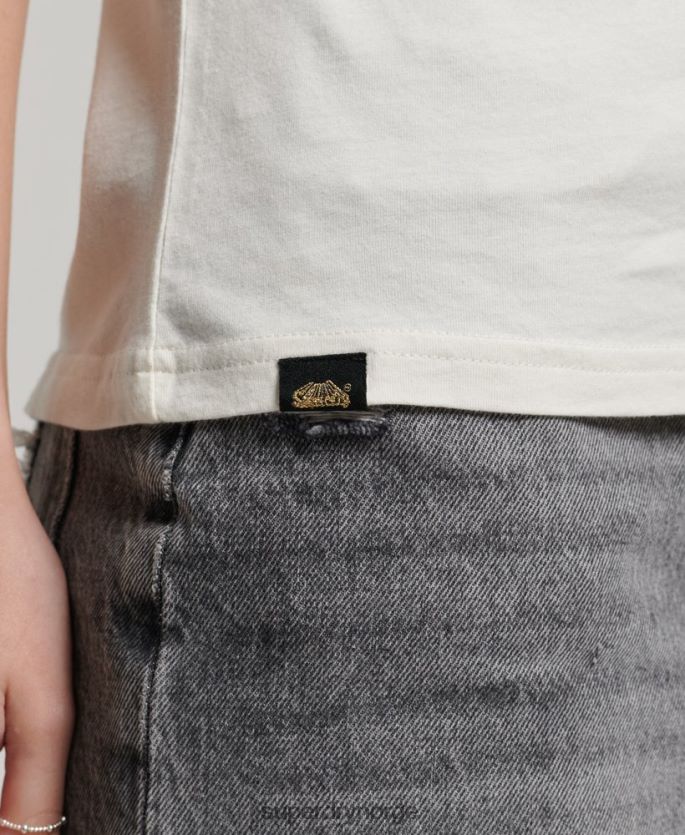 Superdry hvit klær 86P46D2717 lo-fi plakat t-skjorte kvinner