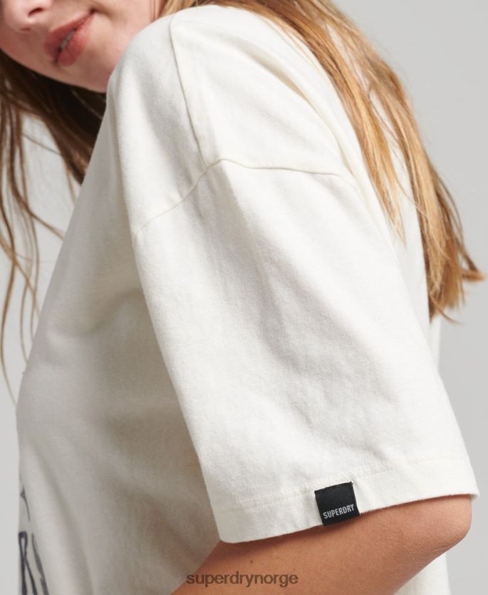Superdry hvit klær 86P46D2724 nomadisk folke-t-skjorte kvinner