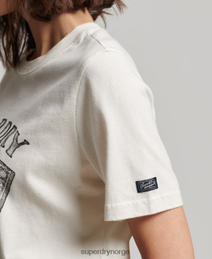 Superdry hvit klær 86P46D2735 grafisk t-skjorte for tarotkort kvinner