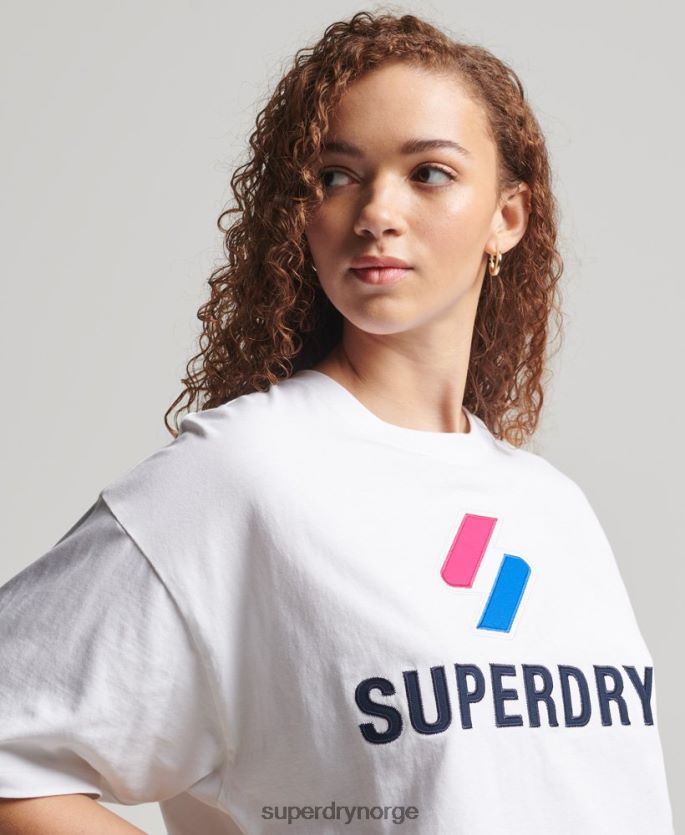 Superdry hvit klær 86P46D2737 kode stablet boxy t-skjorte kvinner
