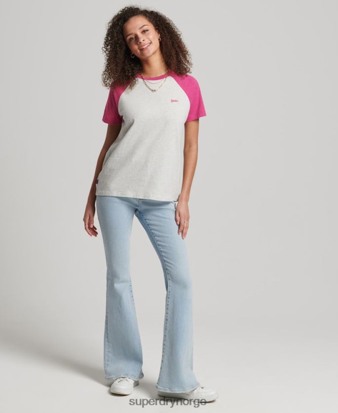 Superdry hvit klær 86P46D2768 vintage baseball t-skjorte i økologisk bomull kvinner