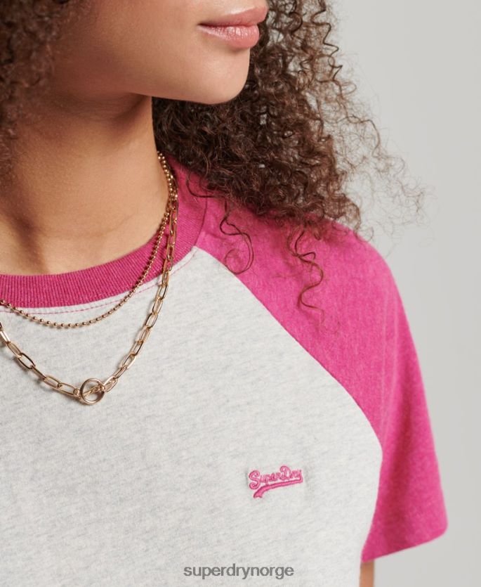 Superdry hvit klær 86P46D2768 vintage baseball t-skjorte i økologisk bomull kvinner