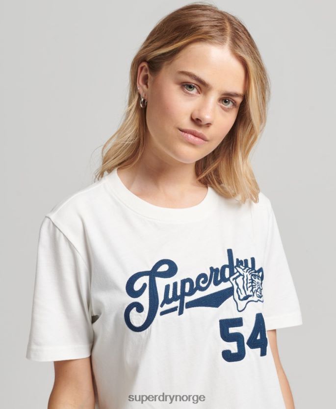 Superdry hvit klær 86P46D2777 script stil college t-skjorte kvinner
