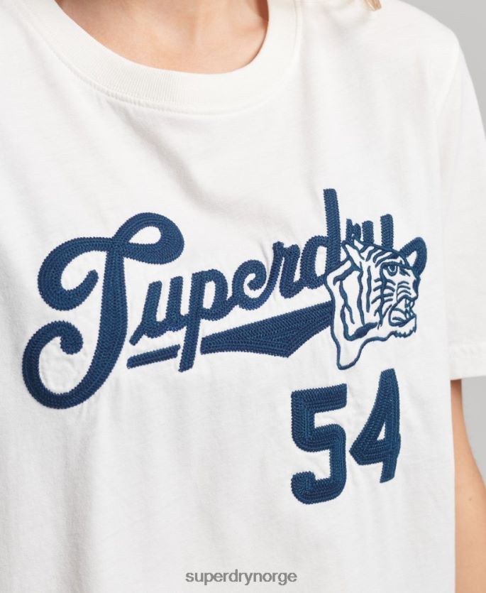 Superdry hvit klær 86P46D2777 script stil college t-skjorte kvinner