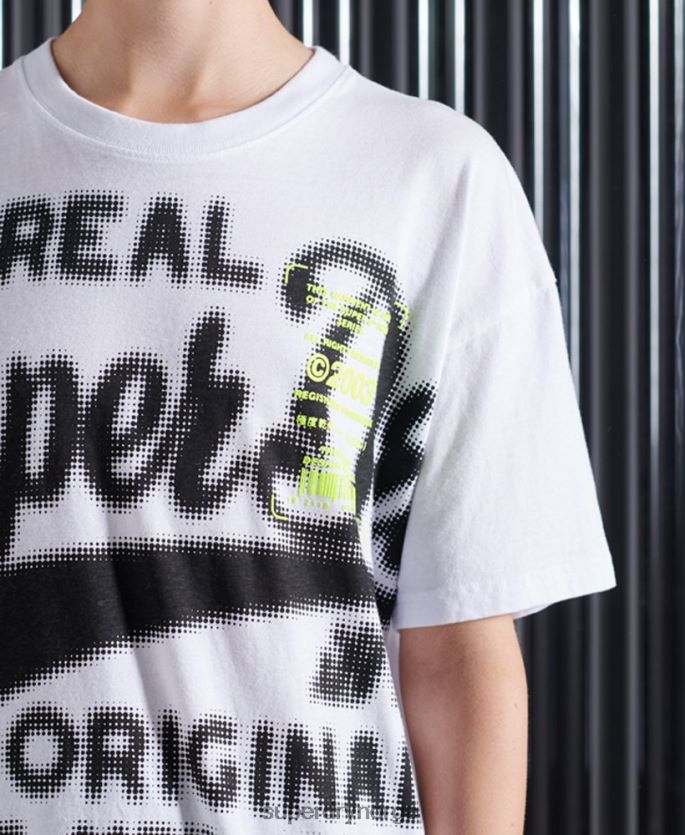 Superdry hvit klær 86P46D2788 super 5 deconstruct t-skjorte kvinner