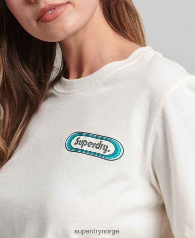 Superdry hvit klær 86P46D2803 trade tab t-skjorte kvinner