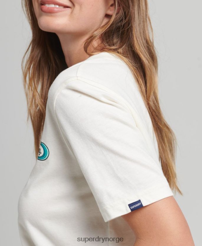 Superdry hvit klær 86P46D2803 trade tab t-skjorte kvinner