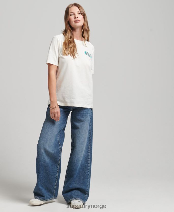 Superdry hvit klær 86P46D2803 trade tab t-skjorte kvinner
