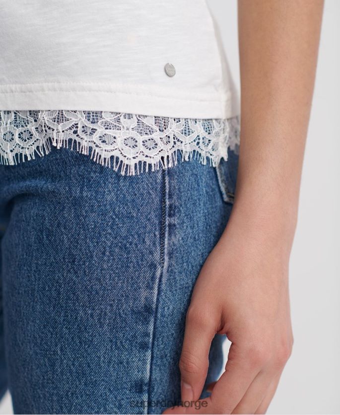 Superdry hvit klær 86P46D2805 tilly blonder grafisk t-skjorte kvinner