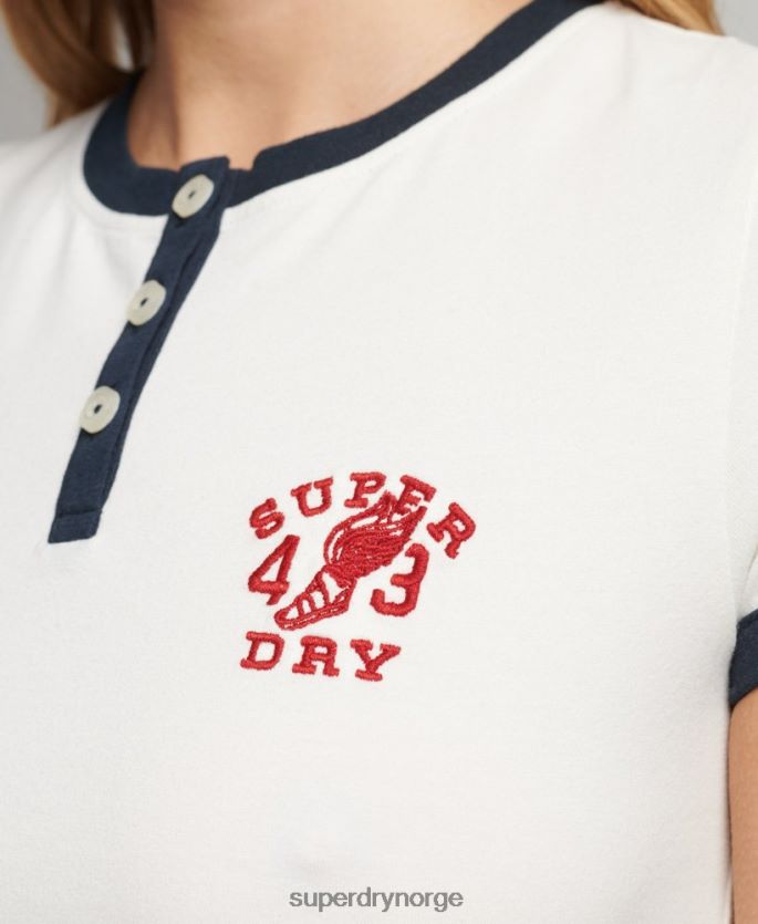 Superdry hvit klær 86P46D2817 vintage ringer liten t-skjorte kvinner