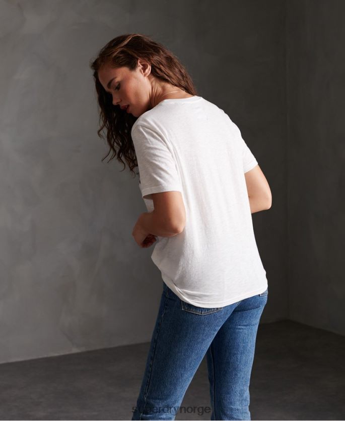 Superdry hvit klær 86P46D2830 retro stripe t-skjorte kvinner