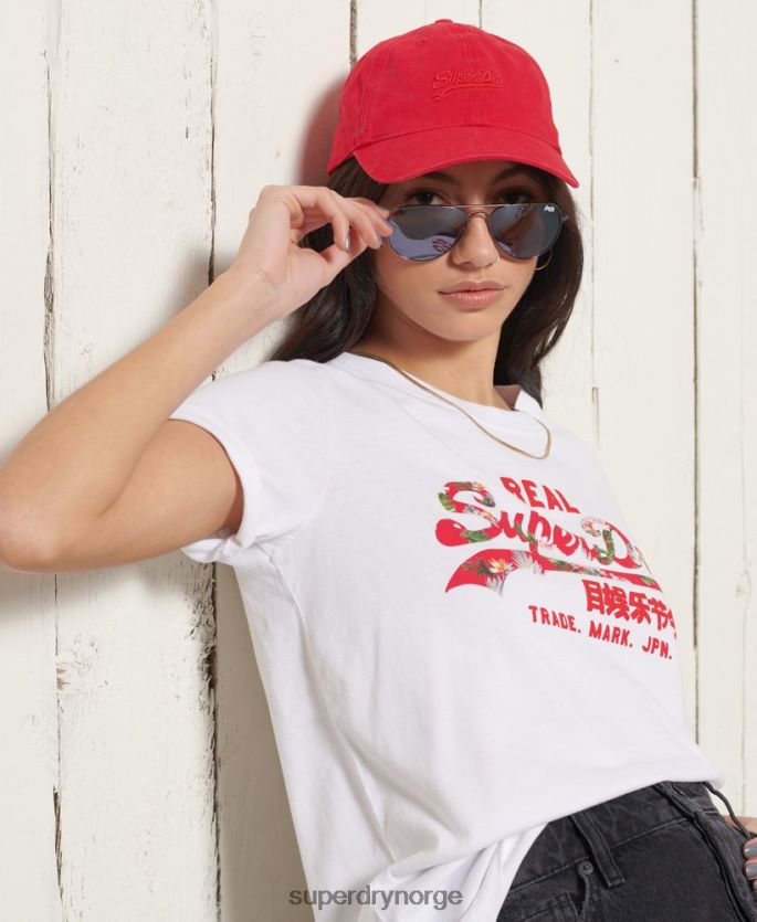 Superdry hvit klær 86P46D2852 vintage logo infill t-skjorte kvinner