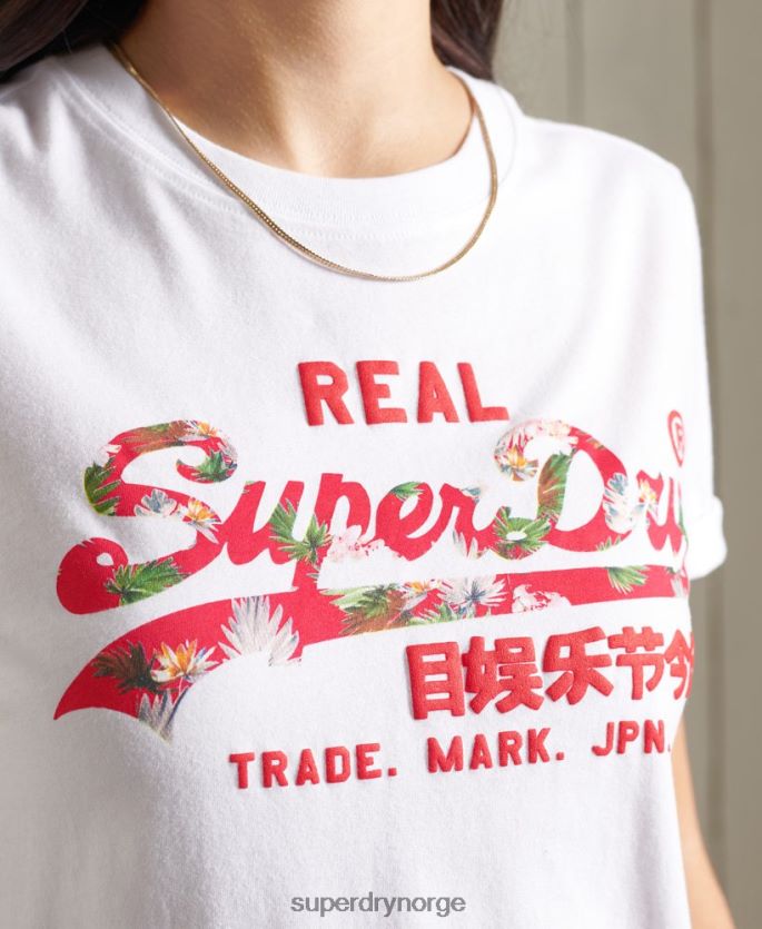 Superdry hvit klær 86P46D2852 vintage logo infill t-skjorte kvinner