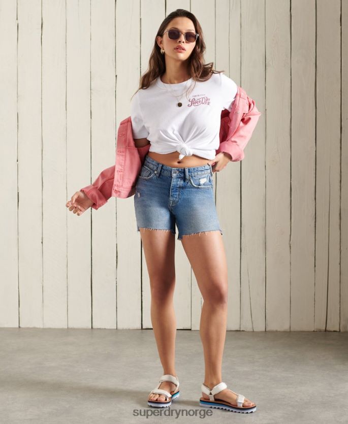 Superdry hvit klær 86P46D2859 glitter sparkle standard vekt t-skjorte kvinner