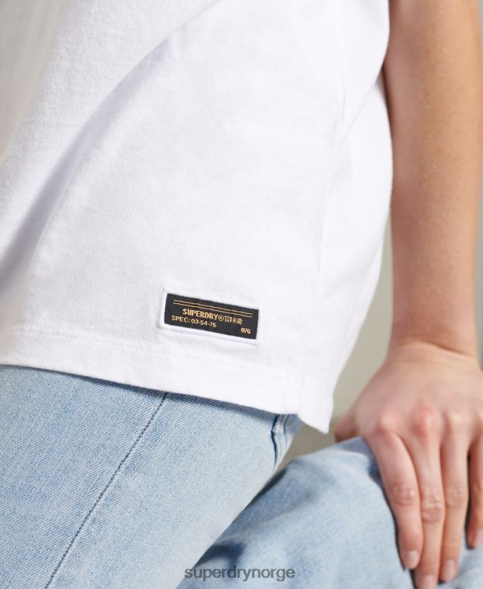 Superdry hvit klær 86P46D2860 militær narrativ boxy tee kvinner