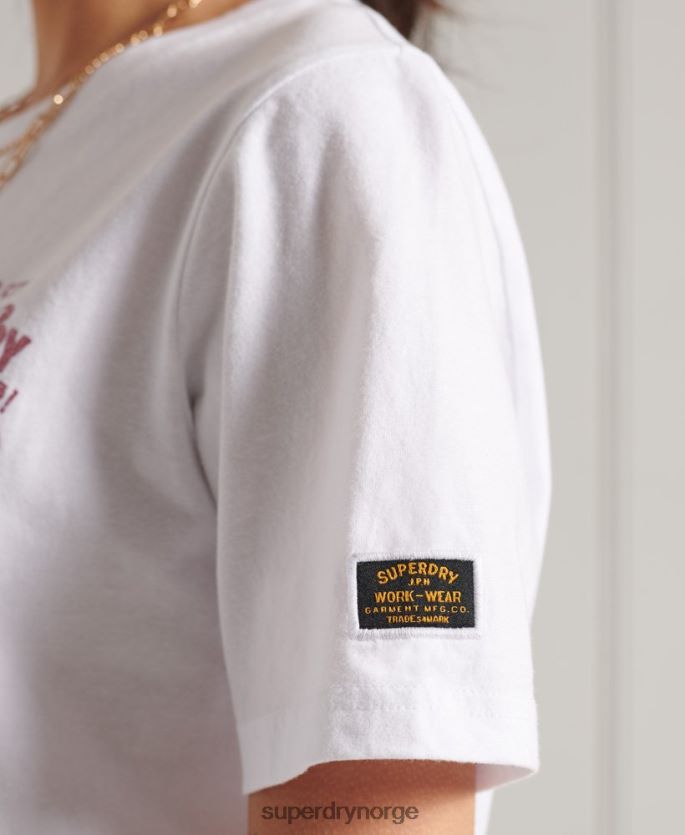 Superdry hvit klær 86P46D2861 glitter glitter t-skjorte kvinner