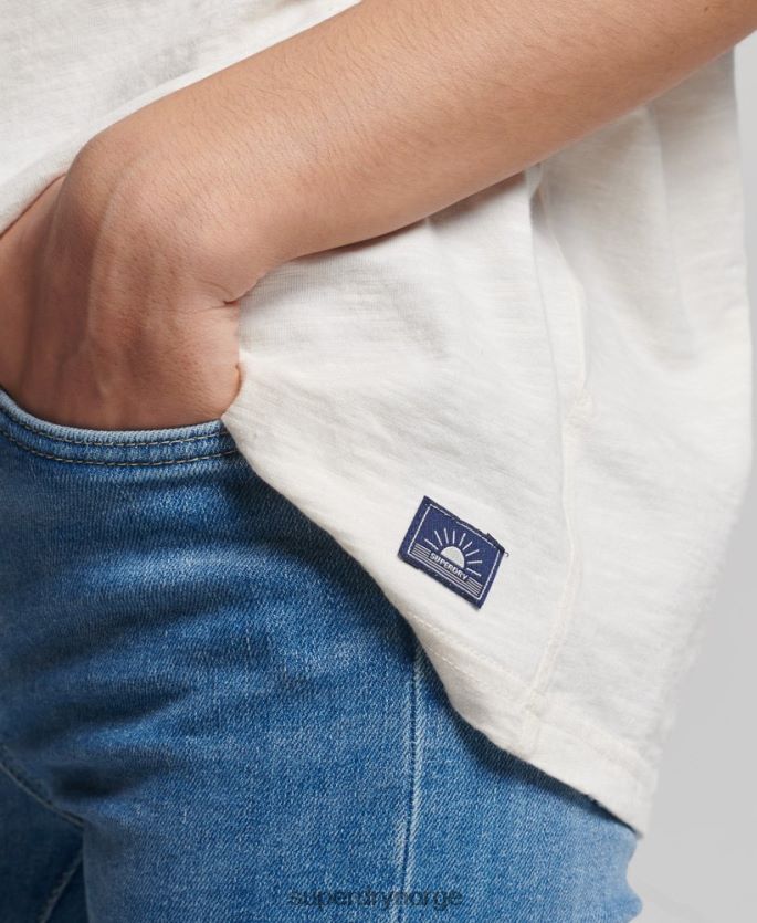 Superdry hvit klær 86P46D6191 vintage cali stripe t-skjorte kvinner