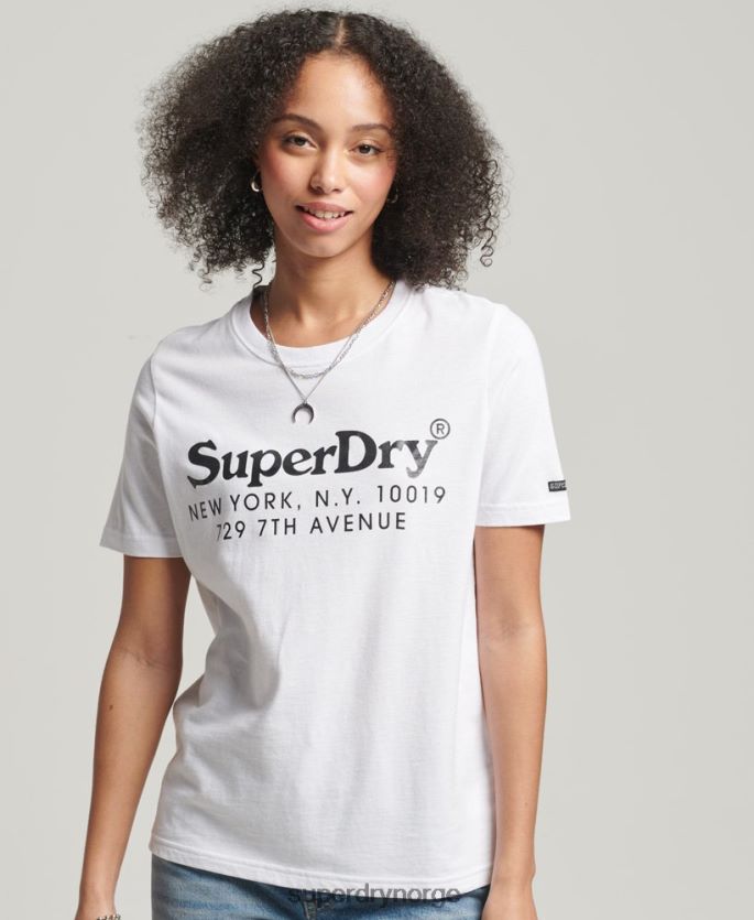 Superdry hvit klær 86P46D6202 vintage spillested interesse t-skjorte kvinner