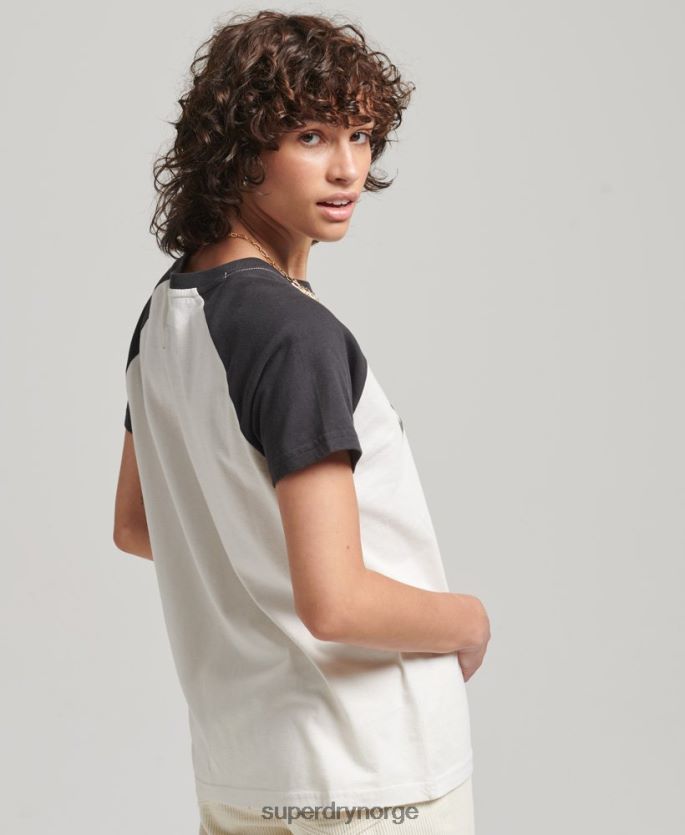 Superdry hvit klær 86P46D6251 indie raglan t-skjorte kvinner