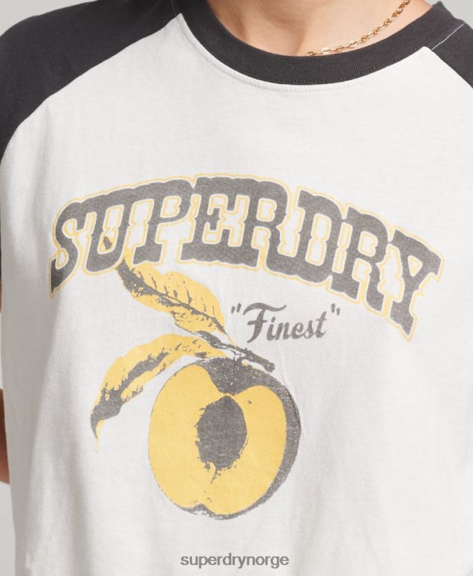 Superdry hvit klær 86P46D6251 indie raglan t-skjorte kvinner