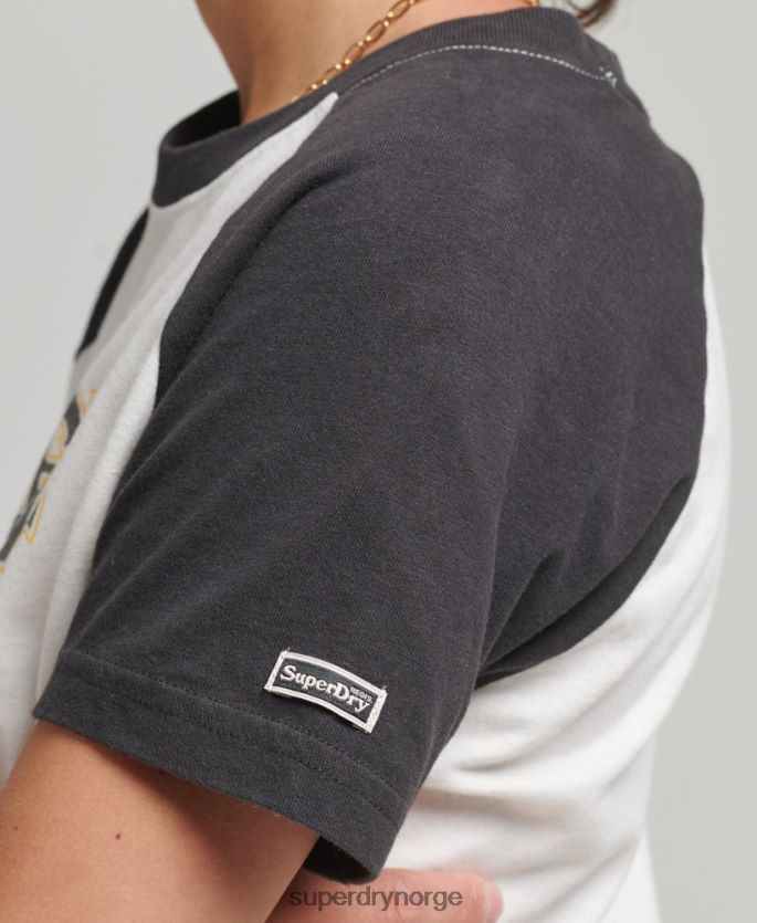 Superdry hvit klær 86P46D6251 indie raglan t-skjorte kvinner