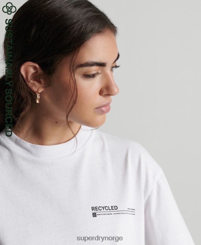 Superdry hvit klær 86P46D6255 resirkulert mikro topp t-skjorte kvinner